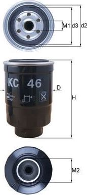 Топливный фильтр Mahle. Артикул KC 46