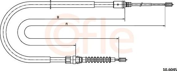 Трос ручника (тросик ручного тормоза) Cofle. Артикул 10.6045