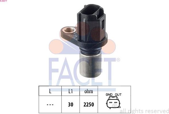 Датчик положения распредвала Facet Made in Italy - OE Equivalent для Toyota Yaris Verso 1999-2005. Артикул 9.0477