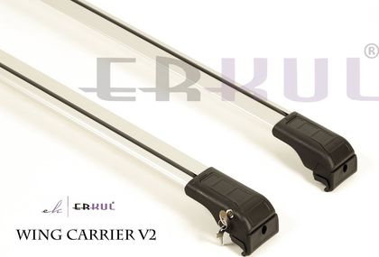 Багажные поперечины для интегрированных рейлингов Erkul Wingcarrier V2 для Mitsubishi Outlander III 2013-2021 (Аэро-крыло дуги) СЕРЕБРИСТЫЙ. Артикул 23.WCA.01.13.V2.G