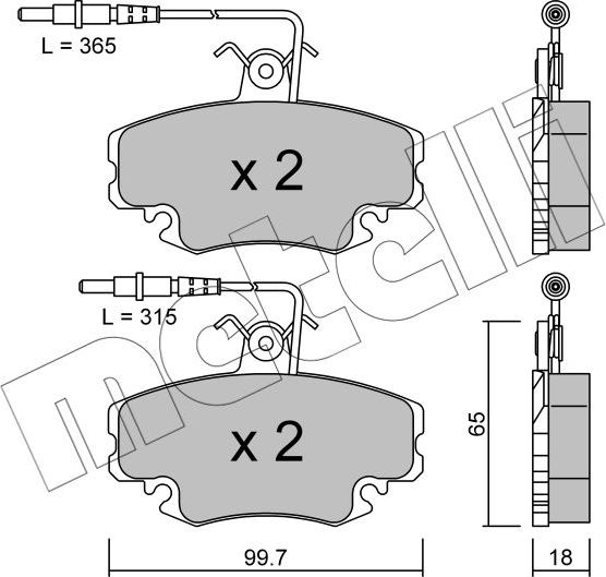 Тормозные колодки Metelli передние для Citroen ZX 1991-1997. Артикул 22-0032-1