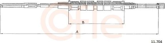 Трос ручника (тросик ручного тормоза) Cofle. Артикул 92.11.704