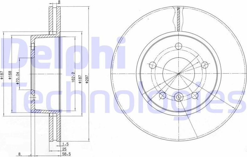 Тормозной диск Delphi. Артикул BG2860