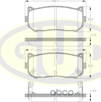 Тормозные колодки G.U.D.. Артикул GBP064902