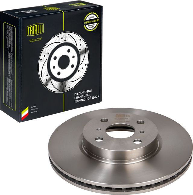 Тормозной диск Trialli передний для Toyota Yaris III 2011-2014. Артикул DF 190204