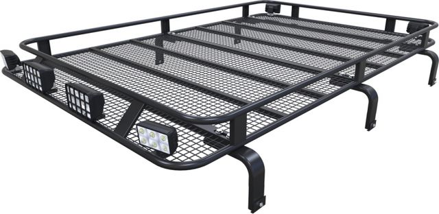 Багажник экспедиционный Podgotoffka 2000х1400х120 с сеткой и креплениями на водостоки для УАЗ Hunter 2003-2026. Артикул PGT-B.16.03