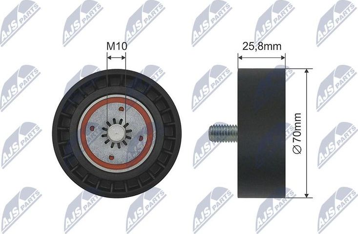 Направляющий (ведущий) ролик приводного поликлинового ремня NTY. Артикул RNK-DW-006