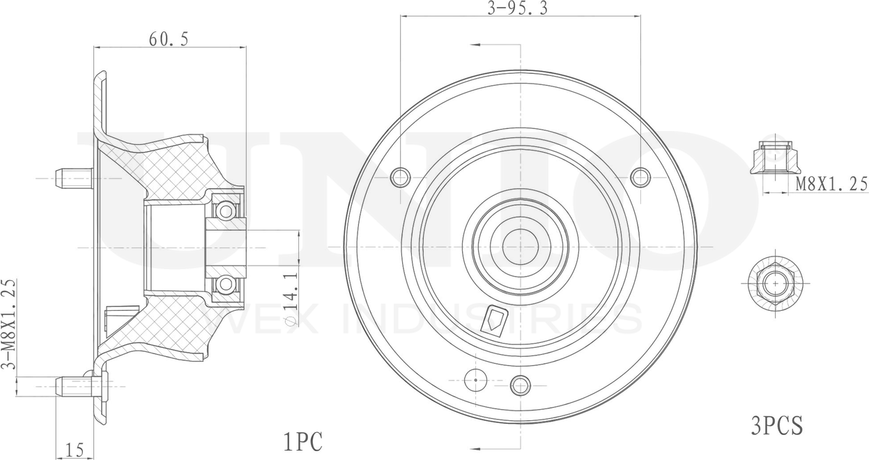 Опора амортизационной стойки (Unio). Артикул RMP-13021