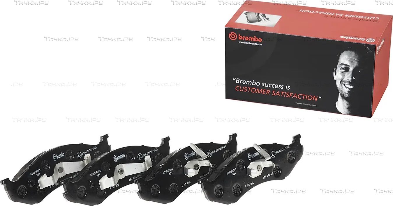 Тормозные колодки Brembo передние для Jeep Wrangler II (TJ) 1996-2007. Артикул P 37 004