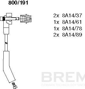 Высоковольтные провода (провода зажигания) (комплект) Bremi. Артикул 800/191