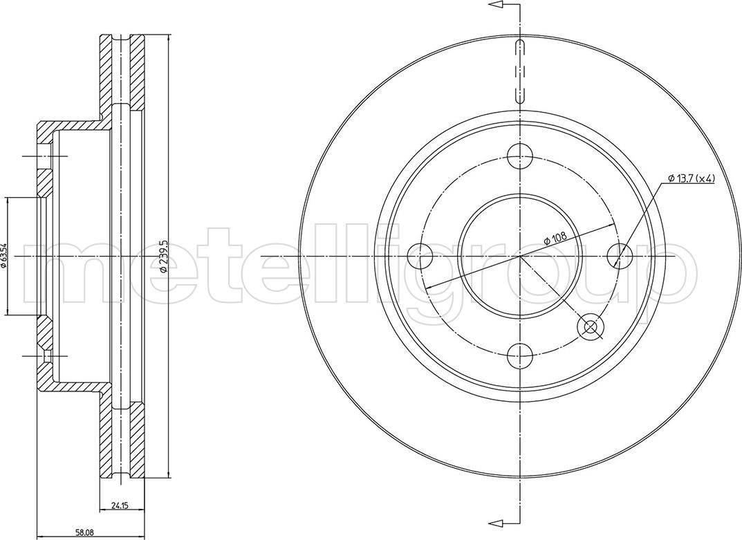 Тормозной диск Metelli. Артикул 23-0073