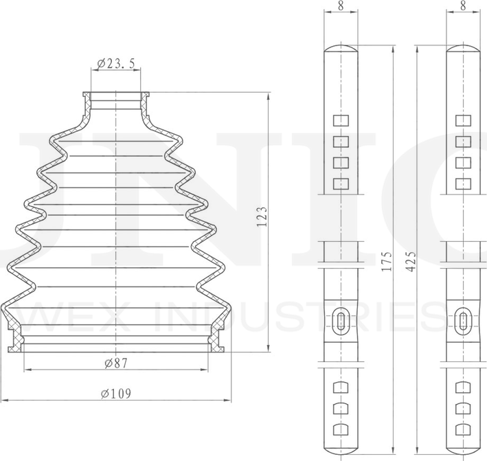 Пыльник ШРУС, комплект (Unio). Артикул DUC-30080K