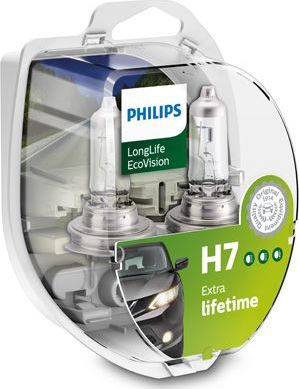 H7 12V- 55W (PX26d) (увелич. срок службы) LongLife EcoVision (2шт.) Philips LongLife EcoVision. Артикул 12972LLECOS2