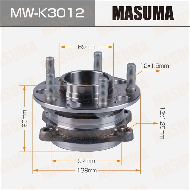 Ступичный узел MASUMA front SANTA FE, SORENTO 18 Masuma. Артикул MWK3012