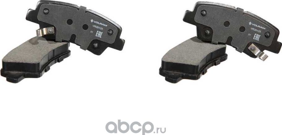 КОЛОДКИ ЗАДНИЕ ДЛЯ А/М HYUNDAI SOLARIS (10-) KIA RIO III (10-) ДИСКОВЫЙ ТОРМОЗ (Volram). Артикул VR26125