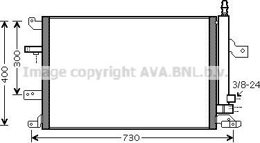 Радиатор кондиционера (конденсатор) AVA (алюминий). Артикул VO5138D