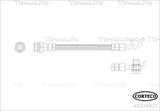 Тормозной шланг Corteco задний левый внешний для Volvo V70 III 2007-2016. Артикул 49374831