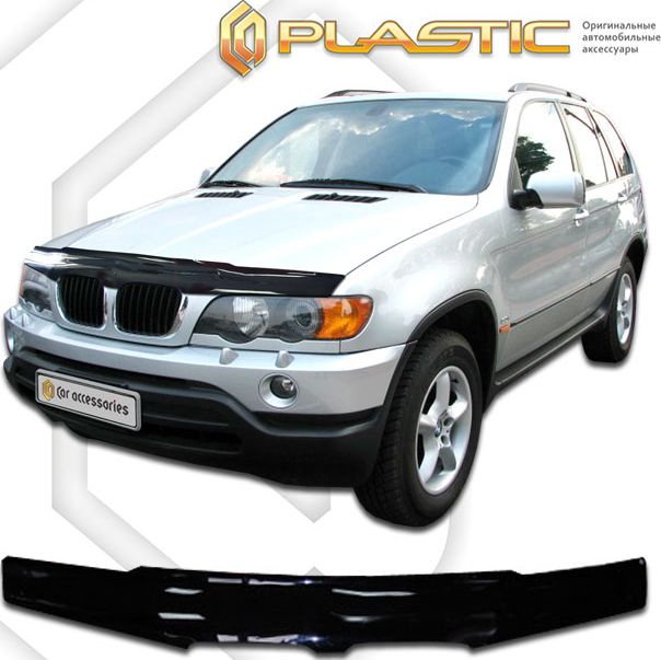 Дефлектор СА Пластик для капота (Classic черный) BMW X5 1999-2004. Артикул 2010010100810
