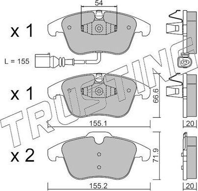 Тормозные колодки Trusting. Артикул 691.1