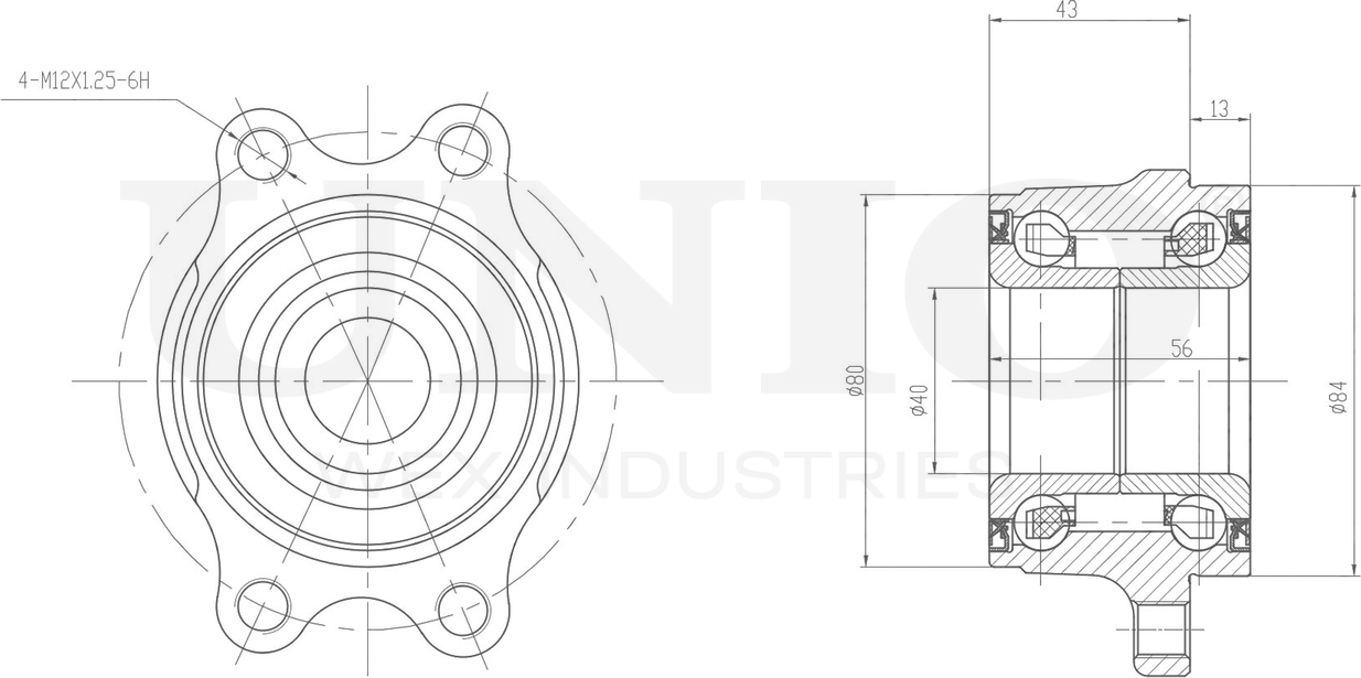Ступица колеса с интегрированным подшипником (Unio). Артикул HUB-20251