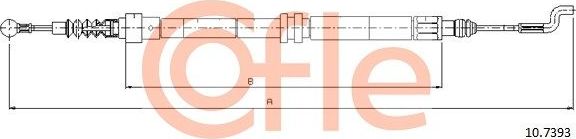 Трос ручника (тросик ручного тормоза) Cofle. Артикул 92.10.7393