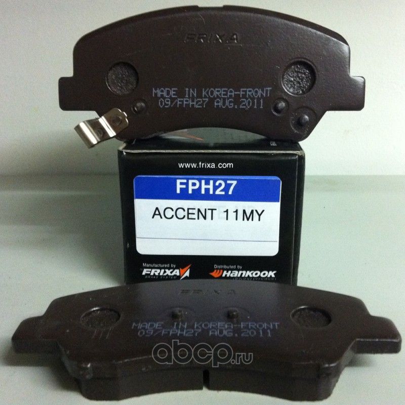 Колодки тормозные HYUNDAI Solaris (11-) KIA Rio (11-) передние (4шт.) FRIXA Frixa. Артикул FPH27