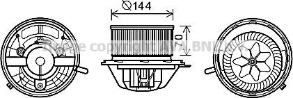 Вентилятор, мотор печки (отопителя) салона AVA. Артикул MS8607