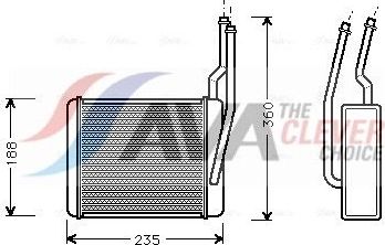 Радиатор отопителя (печки) AVA для Ford Tourneo Connect I 2002-2013. Артикул FD6356