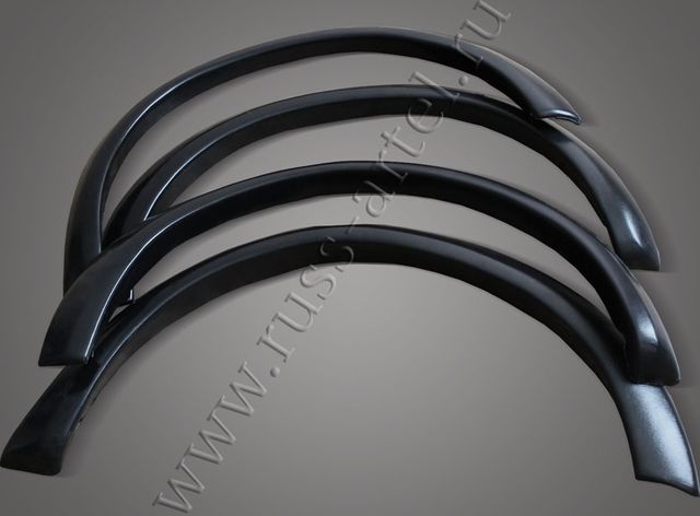 Расширители колесных арок Русская Артель для Mitsubishi L200 IV 2006-2013 Single Cab, Club Cab (Шагрень). Артикул RML-005402