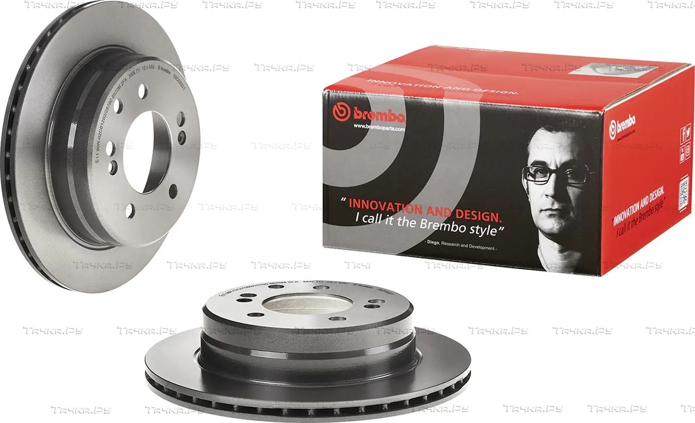 Тормозной диск Brembo PRIME LINE - UV Coated задний для SsangYong Rodius I 2005-2013. Артикул 09.D569.21