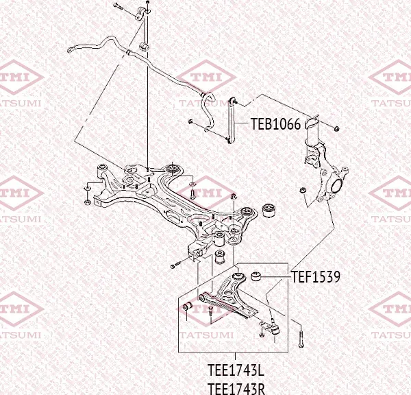 Сайлентблок рычага | перед | (Tatsumi). Артикул TEF1539