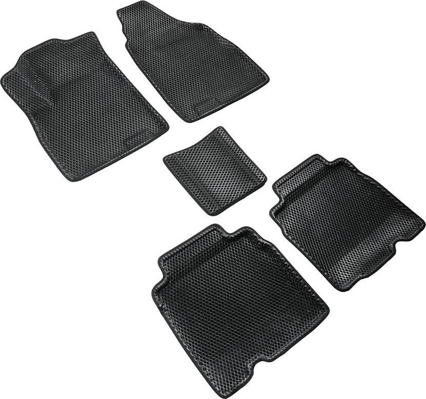 Коврики Seintex 3D EVA ромб для салона Jetour X90 Plus 2022-2026 ЧЕРНЫЕ. Артикул 317459