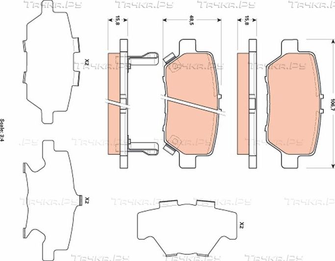 Тормозные колодки TRW. Артикул GDB3512