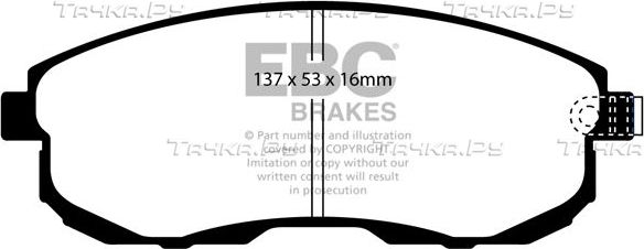 Тормозные колодки EBC Brakes передние для Nissan Juke I 2010-2019. Артикул DP21636