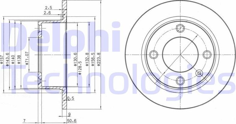 Тормозной диск Delphi. Артикул BG2691