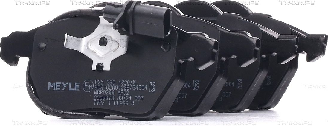 Тормозные колодки Meyle Original передние для SEAT Exeo 2008-2013. Артикул 025 230 1820/W