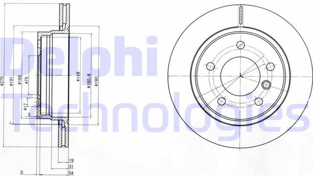Тормозной диск Delphi. Артикул BG3041
