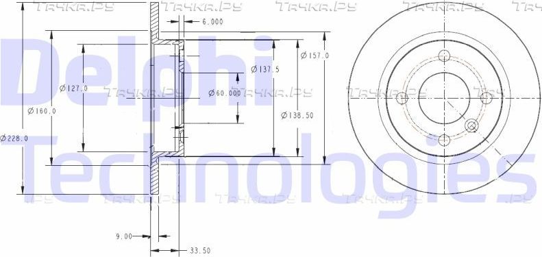 Тормозной диск Delphi. Артикул BG3775C