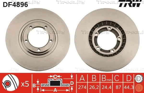 Тормозной диск TRW. Артикул DF4896