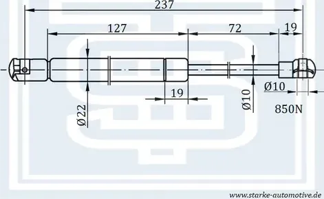 Амортизатор капота (Starke). Артикул 182261