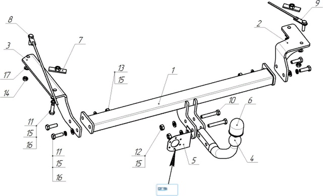 Фаркоп Oris (ранее Bosal) для Jac JS4 2022-2026. Артикул 3328-A