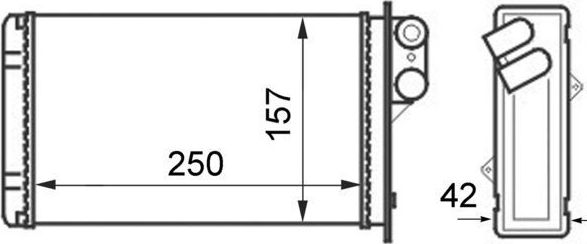 Радиатор отопителя (печки) Mahle Behr. Артикул AH 42 000S