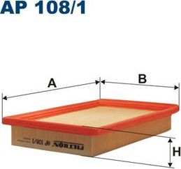 Воздушный фильтр Filtron для ТагАЗ C10 2011-2014. Артикул AP 108/1