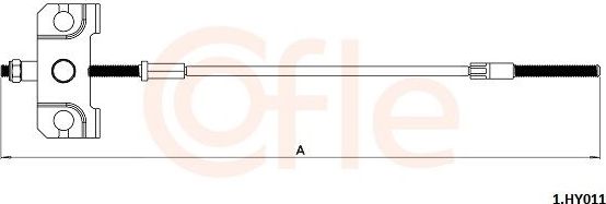 Трос ручника (тросик ручного тормоза) Cofle. Артикул 92.1.HY011