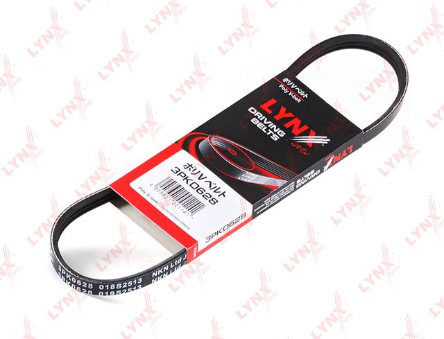 Приводной ремень поликлиновой LYNXauto для Toyota Corolla E80 1983-1987. Артикул 3PK0628