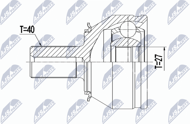 Шрус наружный (граната) NTY для Volvo V90 II 2016-2026. Артикул NPZ-VV-026