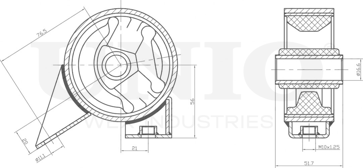 Опора двигателя (Unio). Артикул RMP-15057