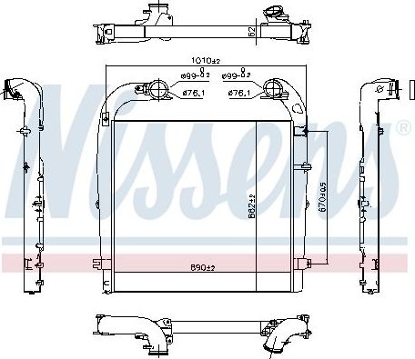 Интеркулер Nissens для Scania R 2004-2015. Артикул 961154