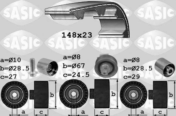 Ремень ГРМ с роликами (комплект) Sasic. Артикул 1756074