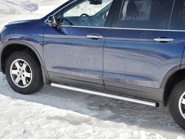 Защита порогов RusStal труба d63 (вариант 2) для Honda Pilot III 2016-2026. Артикул HPT-0029222